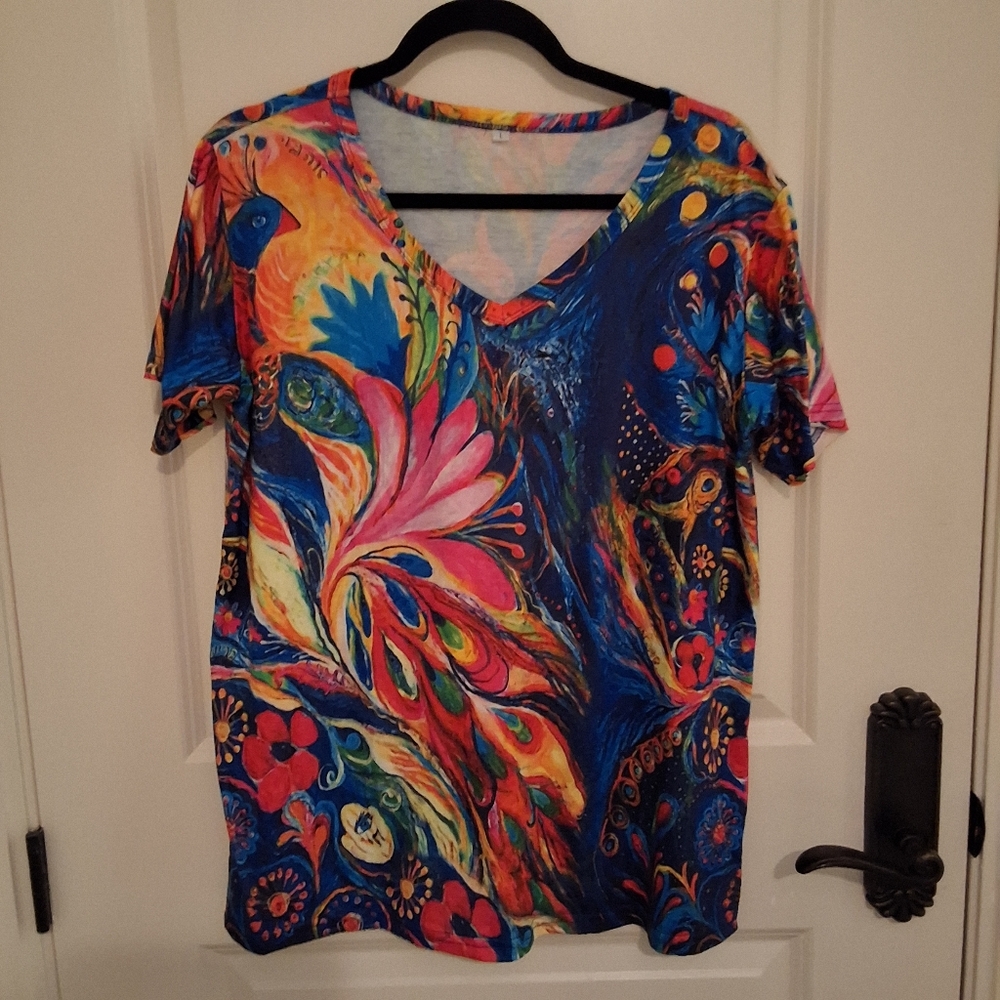 Colorful Abstract Women's Top